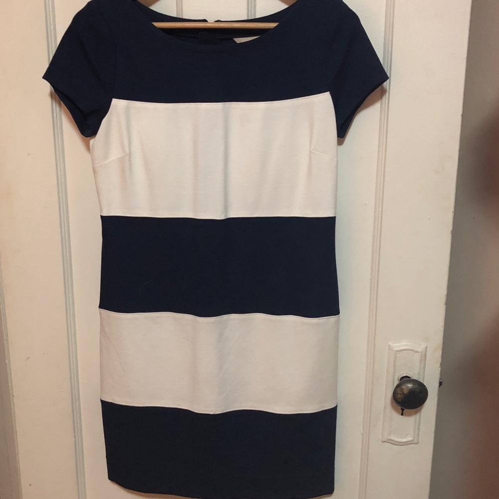 Banana Republic Navy and White Stripe Dress - Picture 4 of 7